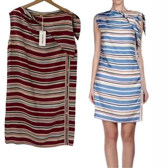 See By Chloe Dresses & Skirts - NEW See By Chloe Red Silk Striped Dress Sz 8